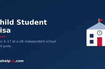 UK Child Student visa - school building with flag