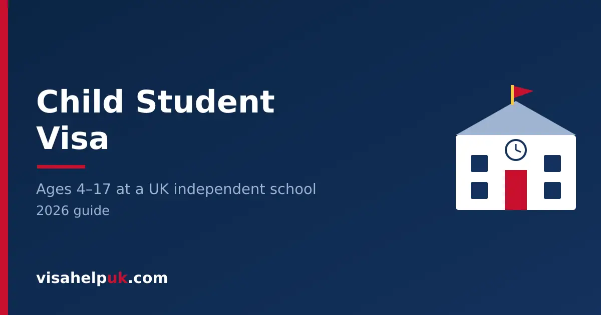 UK Child Student visa - school building with flag