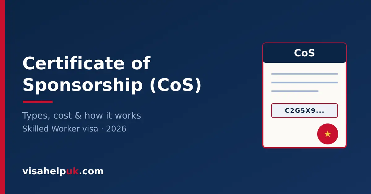 UK Certificate of Sponsorship CoS - types cost and how it works