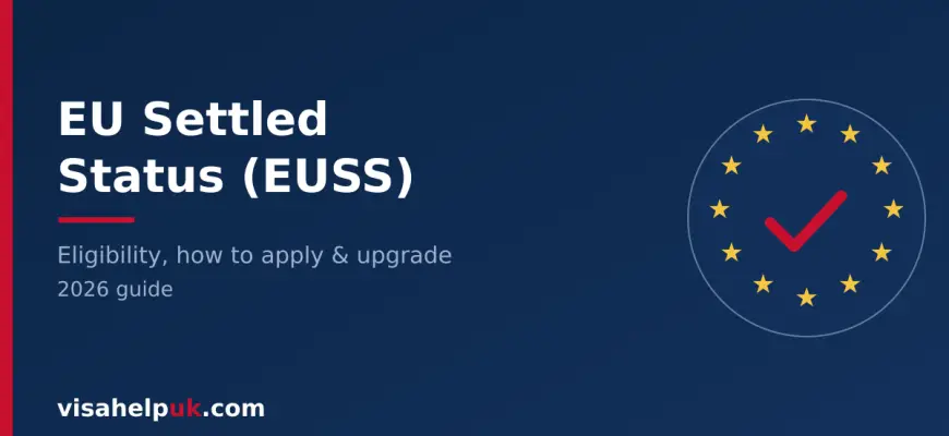 EU settled status EUSS - EU stars ring with check