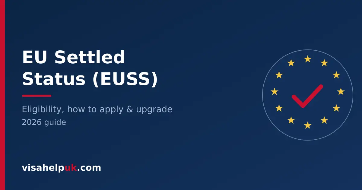 EU settled status EUSS - EU stars ring with check