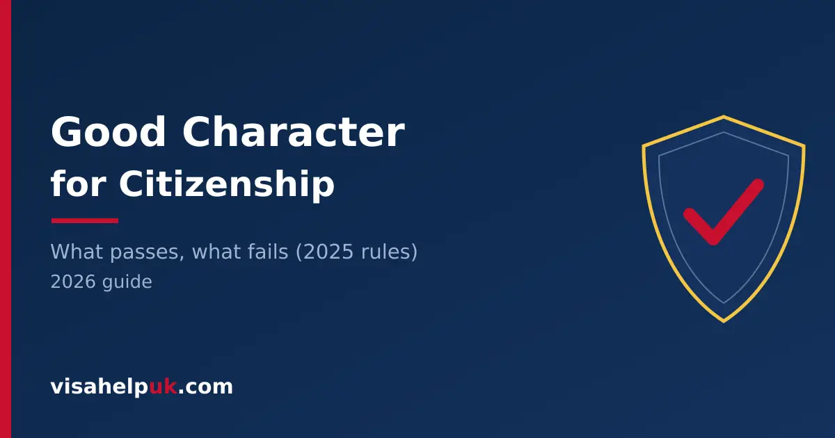 Good character requirement - shield with check mark