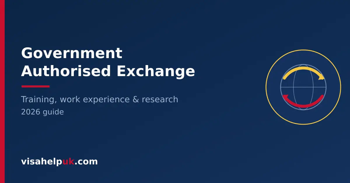 UK Government Authorised Exchange visa - exchange arrows over globe