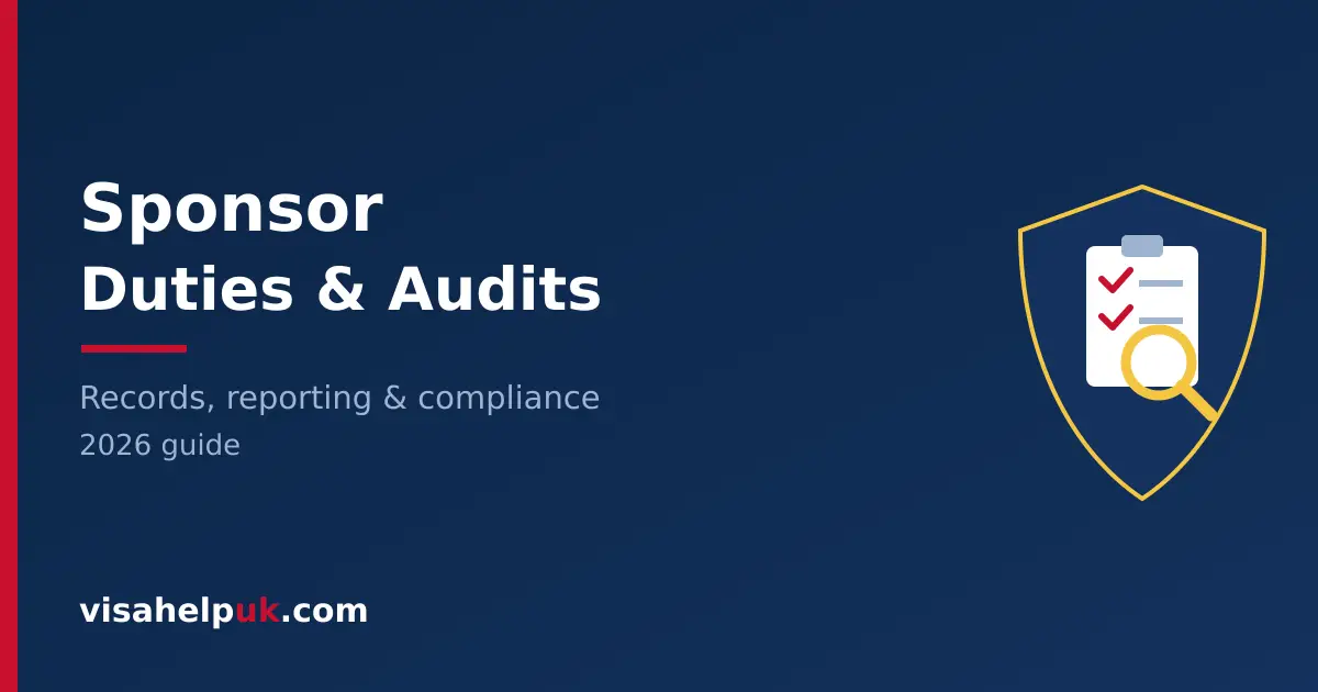 UK sponsor licence duties - shield, records and audit magnifier